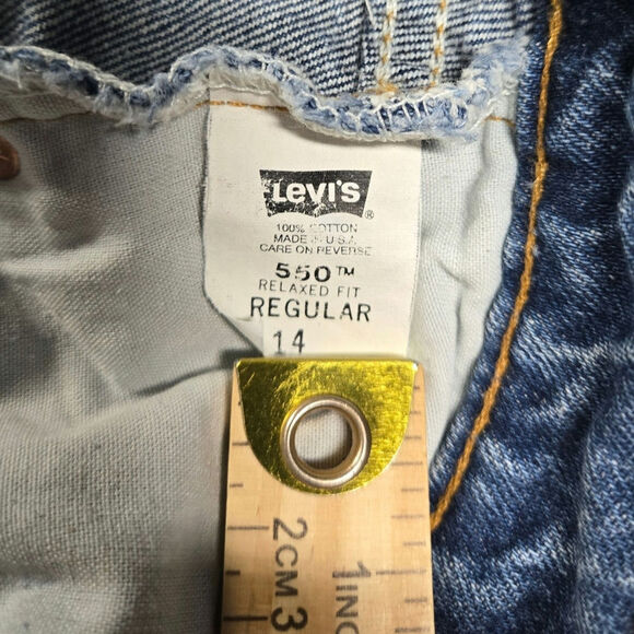 Levi's Vintage 550 Jeans Orange Tab Medium Wash Youth Size Reg 14 USA (23x26.5) - Picture 3 of 10